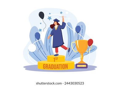 Graduation Day Flat Illustration Design