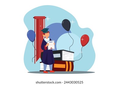 Graduation Day Flat Illustration Design