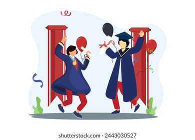 Graduation Day Flat Illustration Design