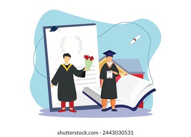 Graduation Day Flat Illustration Design