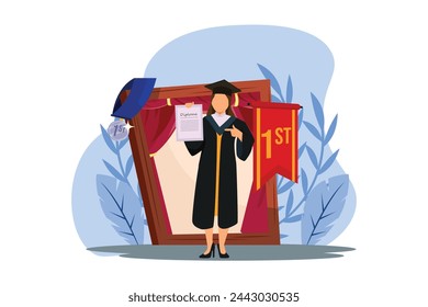 Graduation Day Flat Illustration Design