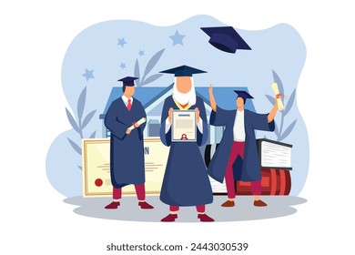 Graduation Day Flat Illustration Design