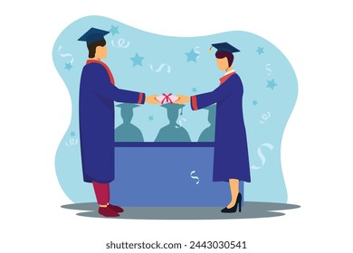 Graduation Day Flat Illustration Design