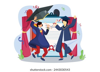 Graduation Day Flat Illustration Design