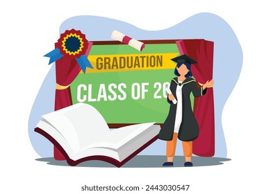 Graduation Day Flat Illustration Design