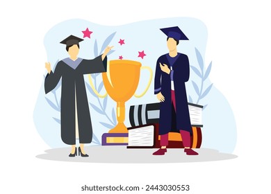 Graduation Day Flat Illustration Design