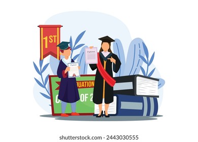 Graduation Day Flat Illustration Design