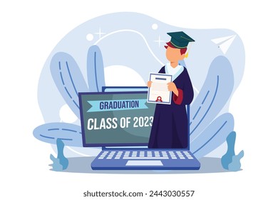 Graduation Day Flat Illustration Design