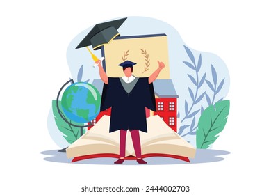 Graduation Day Flat Illustration Design