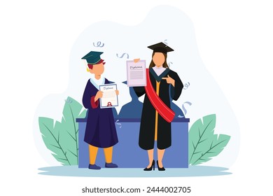 Graduation Day Flat Illustration Design