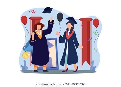 Graduation Day Flat Illustration Design