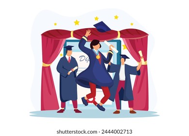 Graduation Day Flat Illustration Design