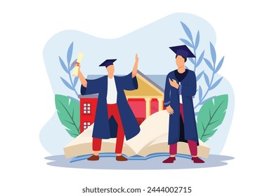 Graduation Day Flat Illustration Design