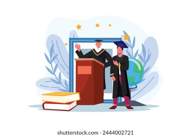 Graduation Day Flat Illustration Design