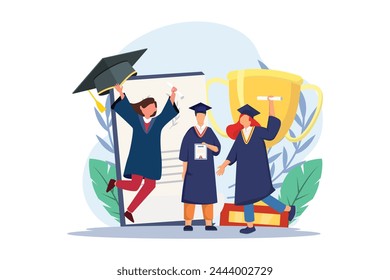 Graduation Day Flat Illustration Design