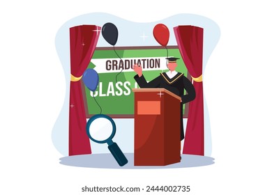 Graduation Day Flat Illustration Design