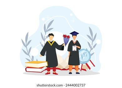 Graduation Day Flat Illustration Design