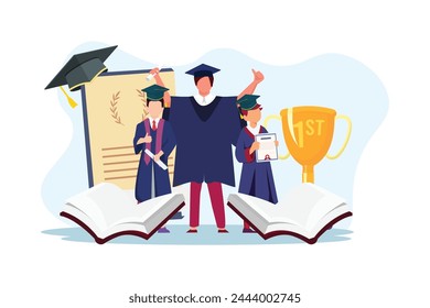 Graduation Day Flat Illustration Design