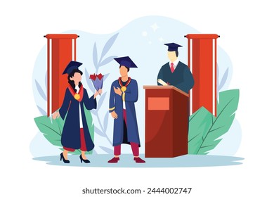 Día de Graduación Diseño de ilustración plana