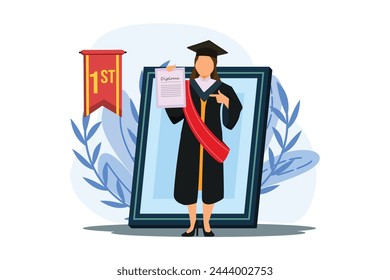 Graduation Day Flat Illustration Design