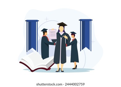 Graduation Day Flat Illustration Design