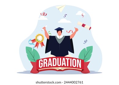 Graduation Day Flat Illustration Design