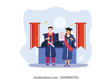 Graduation Day Flat Illustration Design