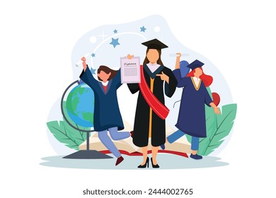 Graduation Day Flat Illustration Design