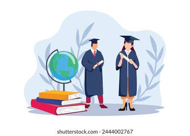 Graduation Day Flat Illustration Design