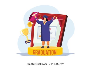 Graduation Day Flat Illustration Design