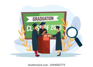 Graduation Day Flat Illustration Design