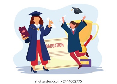 Graduation Day Flat Illustration Design