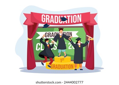 Graduation Day Flat Illustration Design