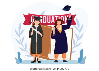 Graduation Day Flat Illustration Design