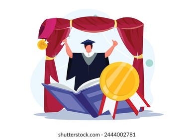 Graduation Day Flat Illustration Design