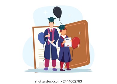 Graduation Day Flat Illustration Design