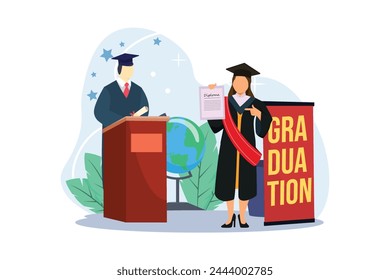 Graduation Day Flat Illustration Design