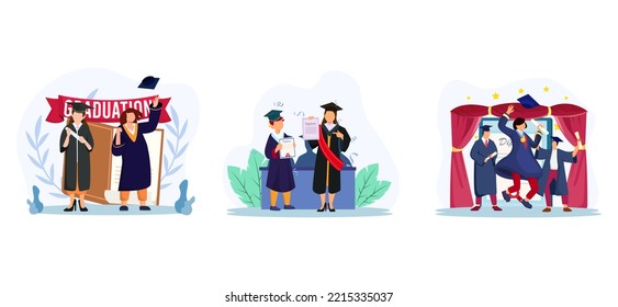 Graduation Day with Friends Flat Bundle Design