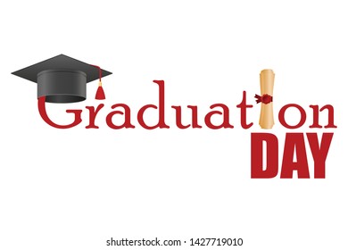 Graduation day vector illustration isolated on white background