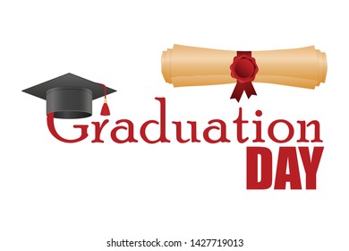 Graduation day vector illustration isolated on white background