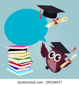 graduation decorative vector book owl background
