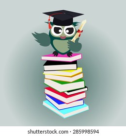 graduation decorative vector owl background