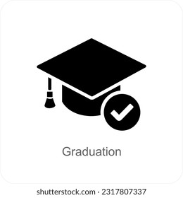Concepto de icono de graduación y grado