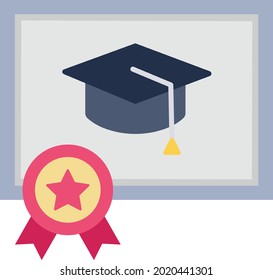 Graduation Degree Isolated Vector icon which can easily modify or edit

