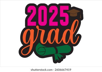  graduation design ,2025 Senior Graduation Cap Graphic Design, Bold black-and-white graphic featuring a graduation cap with "2025 Senior" text, symbolizing the class of 2025 and graduation milestones.