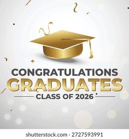 Graduierung Design gratulieren Absolventen der Klasse 2026 mit sauberen akademischen Stil