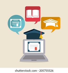graduation design over background vector illustration