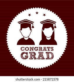 graduation design over brown   background vector illustration