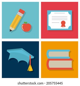 graduation design over colors background vector illustration