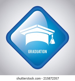 graduation design over gray  background vector illustration